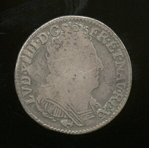 ルイ14世(1643-1715) 1/10エキュ金貨 3冠 1711年 ブザンソン