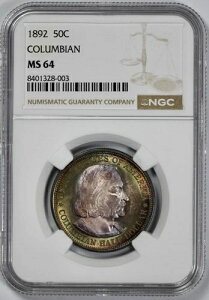 1892�N �R�����r�A 50�Z���g �V���o�[ �n�[�t�h�� NGC MS 64 �M�����Ȃ��قǂ̐F����
