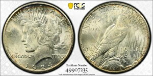 1924�N S�s�[�X��� $1 PCGS MS63 �������F���̋��̏� 5137