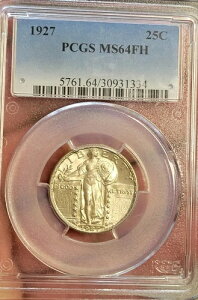 1927�N P �X�^���f�B���O ���o�e�B �N�H�[�^�[ PCGS MS64FH �t���w�b�h *�Ǖi*