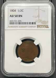 1804�N 1/2�Z���g �h���[�v�o�X�g �n�[�t�Z���g AU 50 �u���E���A�v���[��4�A�X�e���Ȃ�
