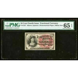 AJ 10Zg 1869N Fr#1257 tNViʉ PMG 65 Gem UNC EPQ