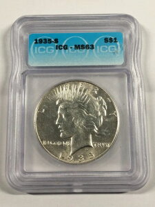 1935-S �s�[�X �V���o�[ �h�� ICG MS63 4XED25