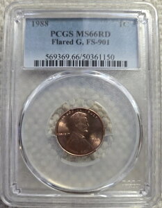 1988年リンカーン記念セント PCGS MS66RD フレアG FS-901