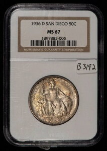 1936-D 50�Z���g �T���f�B�G�S�E�R���� �n�[�t�_���[ - PQ�J���[ - NGC MS 67 - SKU-B3192