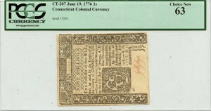 1776�N6��19�� 1�V�����O �R�l�`�J�b�g�R���j�A�� CT-207 PCGS CH63