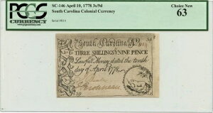 1778N410 3s9d TEXJCiAn PCGS CU63 SC-146