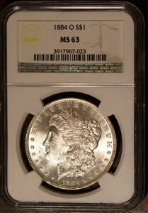 1884-O 1�h���⃂���K���h�� MS 63 NGC # 3917967-023 �o�b�O�}�[�N���Ȃ� + �{�[�i�X