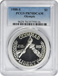 1988-S オリンピック記念ドル PR70DCAM PCGS プルーフ 70