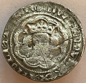 1327-1377 エドワード3世(第3代)銀槌目ハーフグロート ロンドン造幣局
