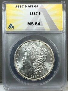 1887N AJ 1h K ANACS MS64