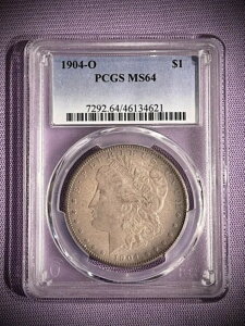 ??1904-O ���[�K�� PCGS MS-64 �s���N���������F���ƗΐB���ʂȃR���N�^�[����??
