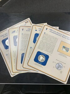 郵政記念協会 - 5枚の銀貨と切手カード