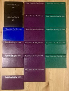 1981-1998年(1986年を除く) - アメリカ合衆国造幣局プルーフセット 17枚セット