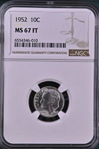 1952�N 10�Z���g FB ���[�Y�x���g �_�C�� NGC MS67FT 6554346-010