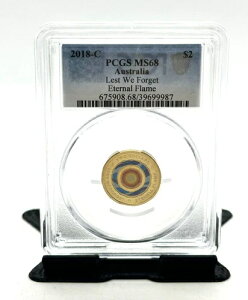 �I�[�X�g�����A PCGS MS68 2018 C $2 Lest We Forget Eternal Flame �R���N�^�u���R�C��