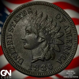 1886年 タイプ1 インディアンヘッド セントペニー X4292