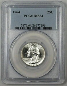 1964�N���V���g���V���o�[�N�H�[�^�[�R�C��25�Z���gPCGS MS-64�^�C�vB 1B