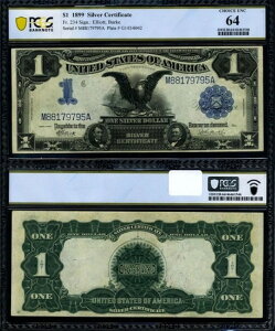 FR. 234 $1 1899 �V���o�[�ؖ��� Choice PCGS CU64