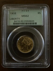 1908N 5h oeB PCGS MS 62