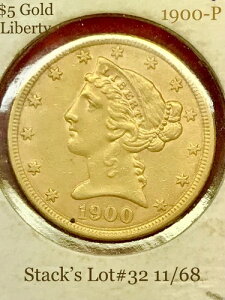 ?? �Z�~�L�[ 1900 $5 �S�[���h ���o�e�B �n�[�t�C�[�O�� �`���C�X �X�^�b�N�X �I�[�N�V���� ���b�g BU+ MS