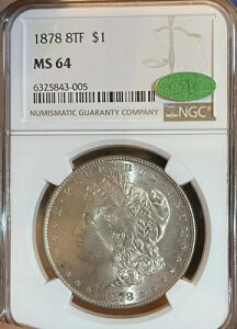 1878N 8TF NGC/CAC MS64 K