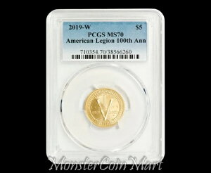 2019-W 5 h AJ MILO PCGS MS70 - sI