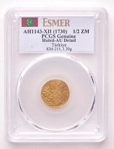 AH-1143-XII (1730) gR 1/2 ZM ݁AIX}鍑 (PCGS AU ڍ)
