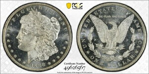 1888-O ���[�K�� PCGS MS64DMPL / �ɂ߂Ċ󏭂ȐV�i�̕�� / �o�^�i��