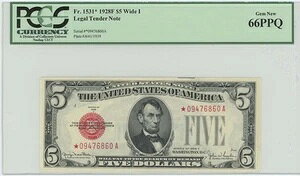 1928F 5�h�� �@��ʉ� FR# 1531* PCGS 66 Gem New PPQ Star