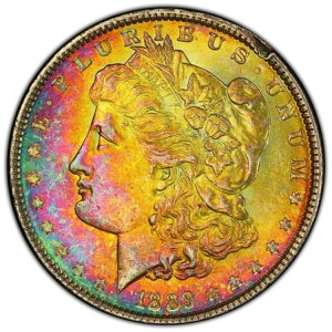 1889N P KE_[ PCGS UNC ڍ ̃_[W F̑f炵F