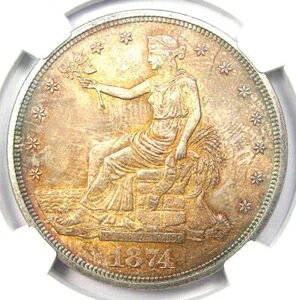 1874-P fՋ T$1 RC (1874N) - NGC ʏڍ (UNC MS)
