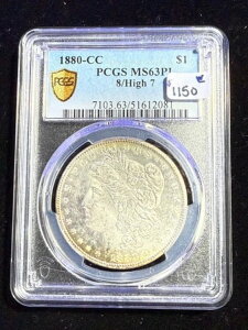 1880�N�� �����K���E�_���[ PCGS MS63PL 8/HIGH 7