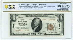 �|�b�v1�I1929�N �t�@�[�X�g�E�i�V���i���E�o���N�E�I�u�E���B���N�A 10�h������ �^�C�v2 - PCGS Choice AU 58