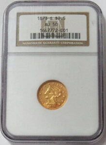 1873�N S �S�[���h USA $2.5 ���o�e�B�w�b�h $2 1/2 �N�H�[�^�[�C�[�O�� NGC �� UNC 50