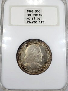 1892年コロンビア万博記念ハーフドル NGC MS65PL プルーフライクオールドホルダー
