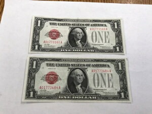 1928N 1h @ʉ (2) FR#1500 WOODS WOODIN FUNNY BACK RED SEAL