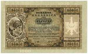 1000  Occupazione TEDESCA DELLA PROVINCIA DI LUBJANA 14/09/1944 FDS-/FDS