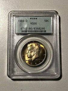 1969�N D�P�l�f�B�n�[�t�_���[ PCGS MS66 OGH �����X�^�[�g�[�� PQ+�J���[
