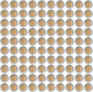 メキシコ 1ペソ、1996-2024年、KM #603、ミント X 1000 PCS