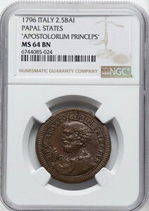 �C�^���A - ���c�� - 1796 �v�C�X VI - 2 1/2 �o�C�I�b�L - NGC MS64 - ���ɒ�����
