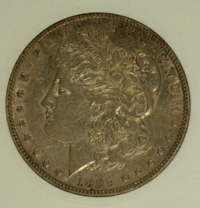 1895-O モルガン銀貨。ANACS AU50。光沢のある裏面が魅力的。