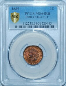 1889 PCGS MS64RB FS-802 S-11 DDR �_�u���_�u���_�C���o�[�X �ō����i