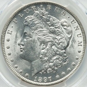 モルガン・ダラー 1897-O PCGS MS-61!ゴールドシールド。魅力的なブラストホワイト!