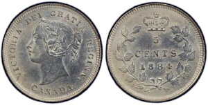 1884�N�J�i�_5�Z���g�A�t�@�[�u�����g4�A�󏭃L�[���t - PCGS AU�ڍ�