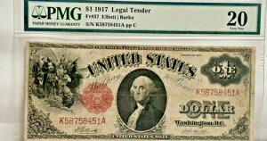 FR#37 $1 1917 @ʉ݁AELLIOT / BURKE PMG 20