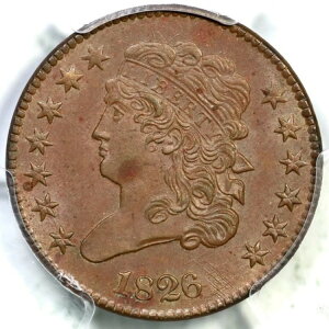 1826 C-1 PCGS MS 63 BN CAC �N���V�b�N�w�b�h�n�[�t�Z���g�R�C�� 1/2�Z���g