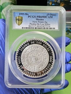 1993�N-�� ���L�V�R 5�I���X �V���o�[ �A�X�e�J �T���X�g�[�� PCGS PF69DCAM (�}�l�^���[�R�[���V���[�Y)