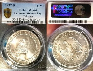 �h�C�c 1927F 5�}���N�A�e���[�r���Q���A�� PCGS 64+ �I���W�i���A���ʔ��s