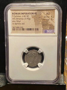 AE64 T カリソス 表側 シビュラ AU 4/5 3/5 ローマコイン NGC rv スフィンクス std